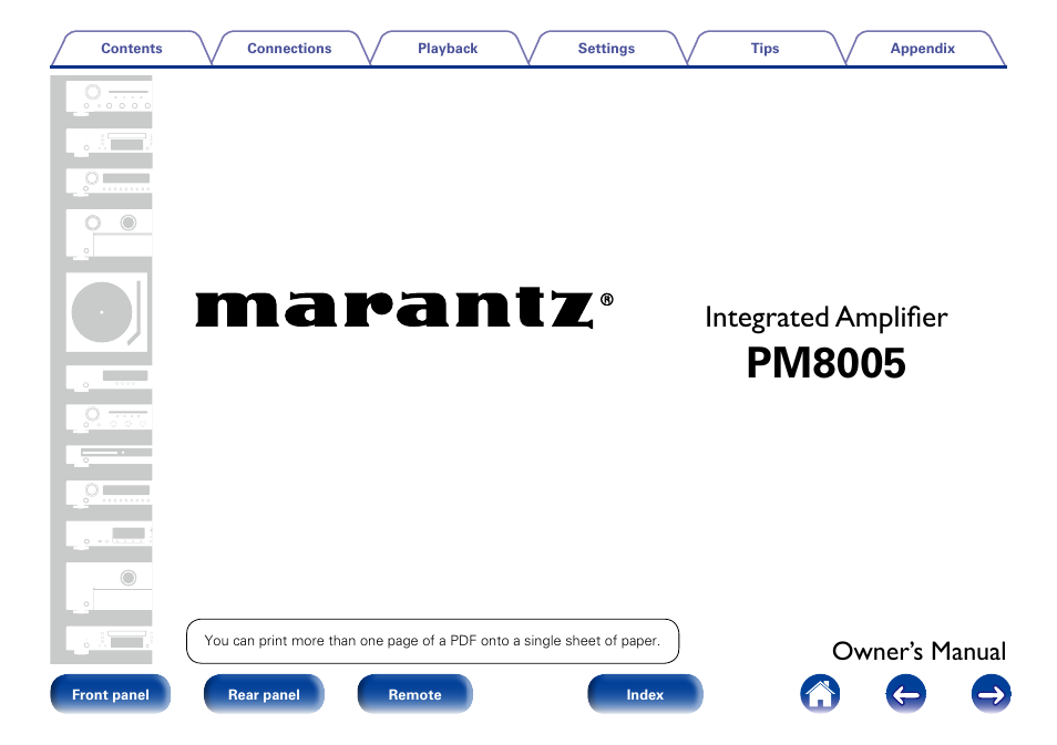 Marantz PM8005 User Manual | 44 pages