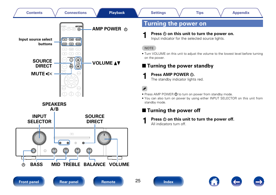 Turning the power on | Marantz PM8005 User Manual | Page 25 / 44