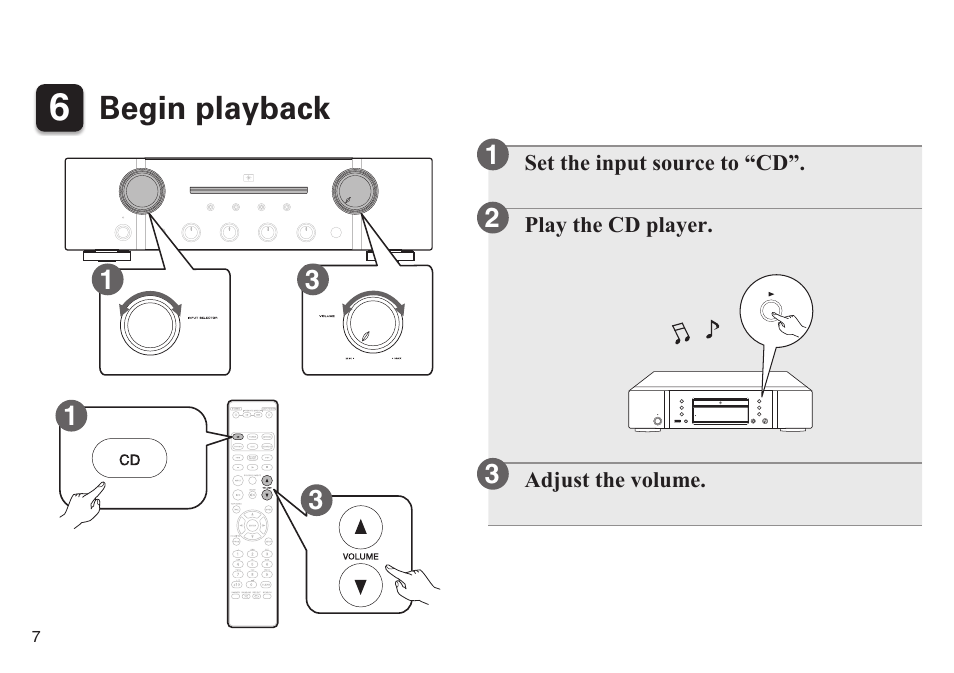 Begin playback | Marantz PM8005 Quick Start User Manual | Page 8 / 10