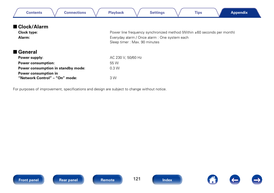 2 clock/alarm, 2 general | Marantz M-CR610 User Manual | Page 121 / 132