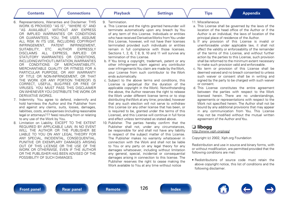 N libogg | Marantz M-CR610 User Manual | Page 126 / 132