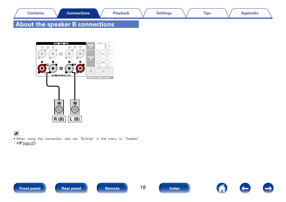 About the speaker b connections | Marantz M-CR610 User Manual | Page 18 / 132