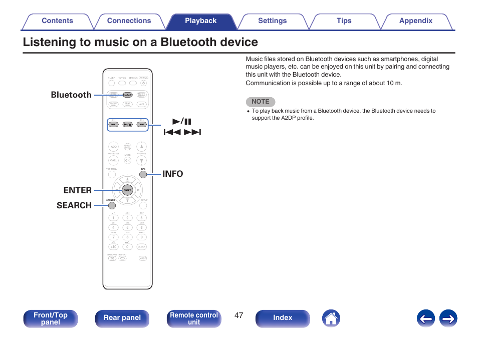 Listening to music on a bluetooth device | Marantz M-CR511 User Manual | Page 47 / 133