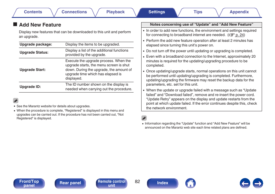 Oadd new feature | Marantz M-CR511 User Manual | Page 82 / 133