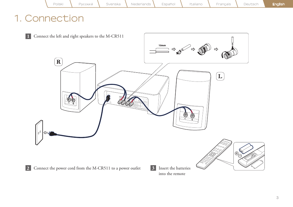 Connection | Marantz M-CR511 Quick Start User Manual | Page 3 / 8