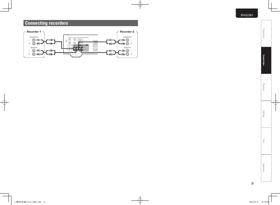 Connecting recorders, English | Marantz PM-14S1 User Manual | Page 17 / 36