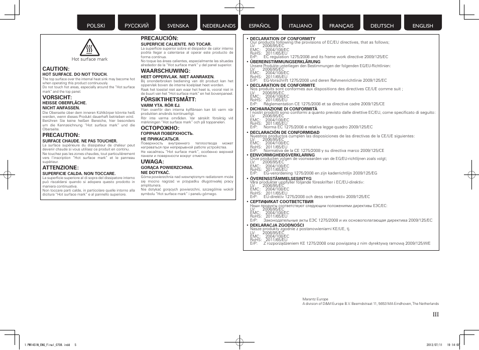 Marantz PM-14S1 User Manual | Page 5 / 36