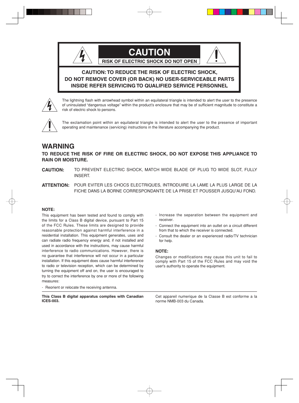 Caution, Warning | Marantz PM-15S2 User Manual | Page 2 / 33