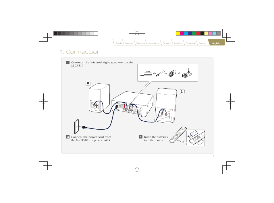 Connection | Marantz M-CR510N Quick Start User Manual | Page 3 / 8