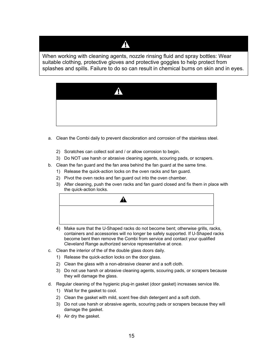 Pg 2, Warning | Cleveland Range Convotherm Combination Oven-Steamer Gas 20.20 User Manual | Page 17 / 81