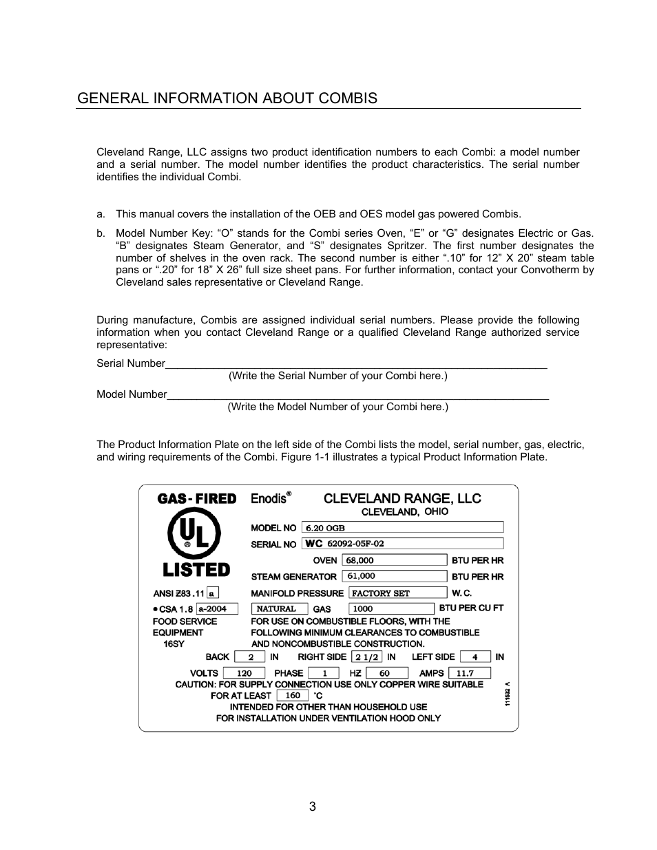 General information, General information about combis | Cleveland Range Convotherm Combination Oven-Steamer Gas 20.20 User Manual | Page 5 / 81