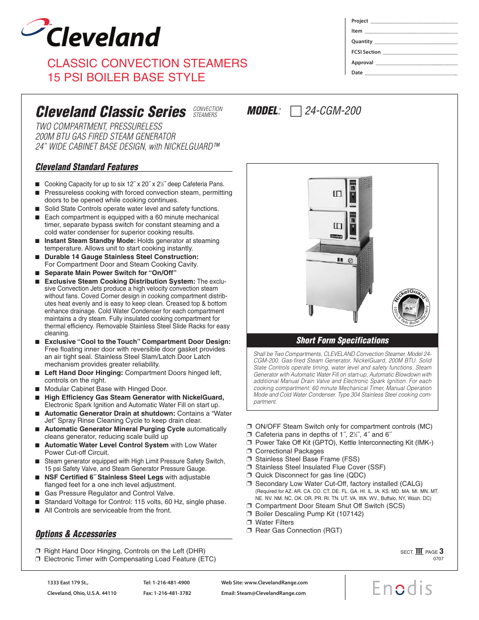 Cleveland Range 24-CGM-200 User Manual | 2 pages