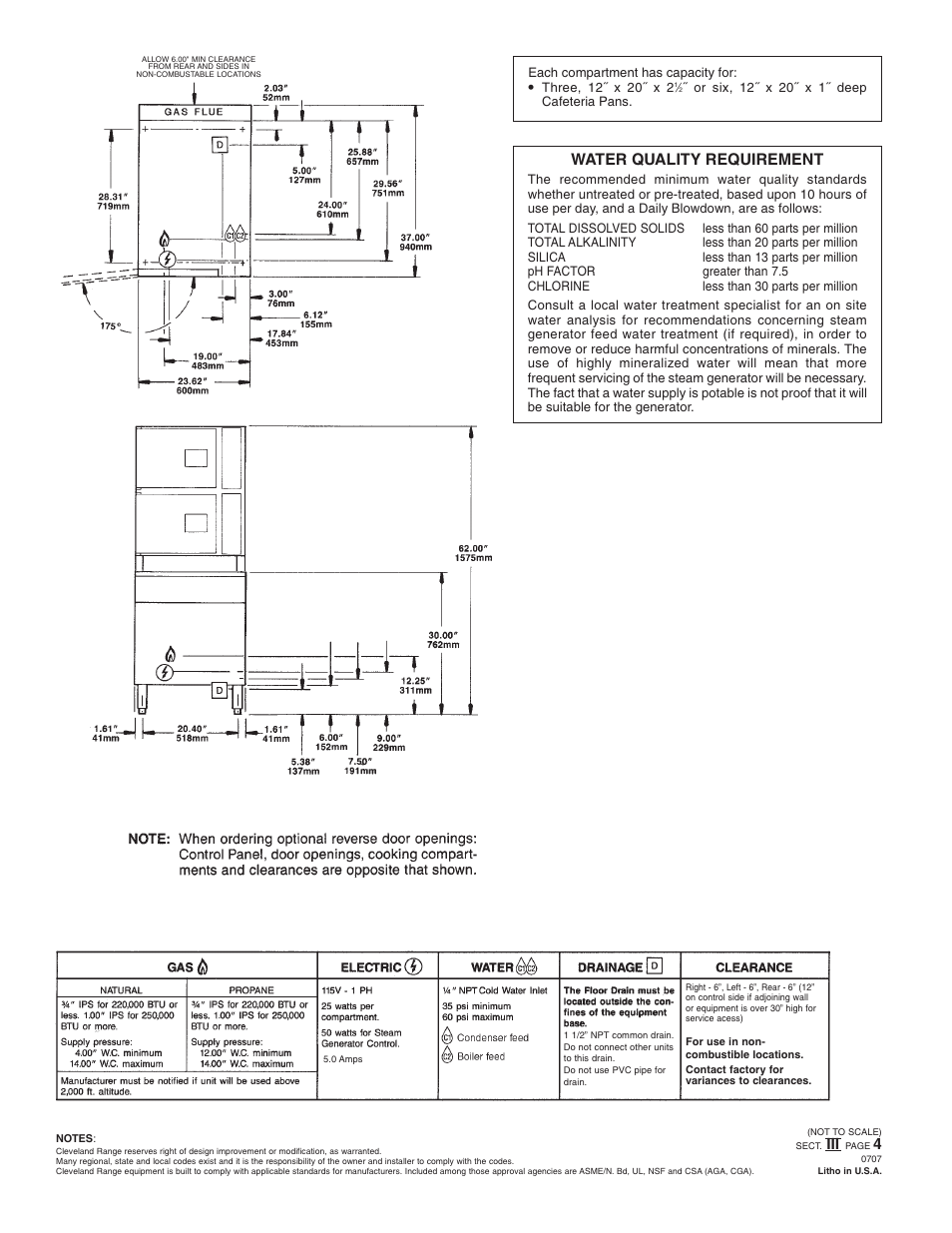 Water quality requirement | Cleveland Range 24-CGM-200 User Manual | Page 2 / 2