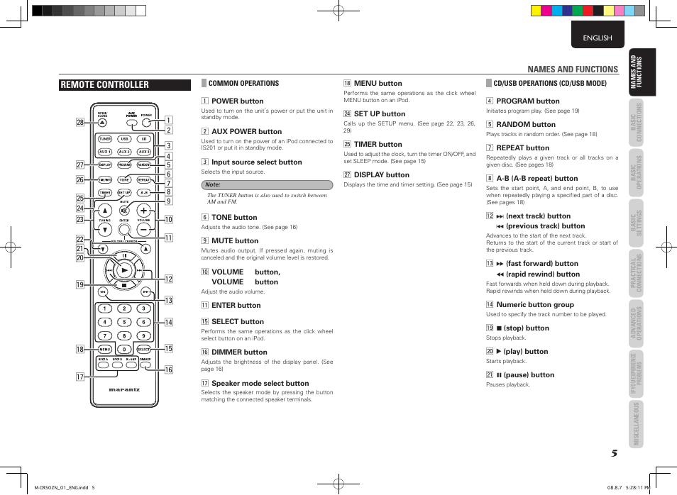 Marantz M-CR502 User Manual | Page 9 / 39
