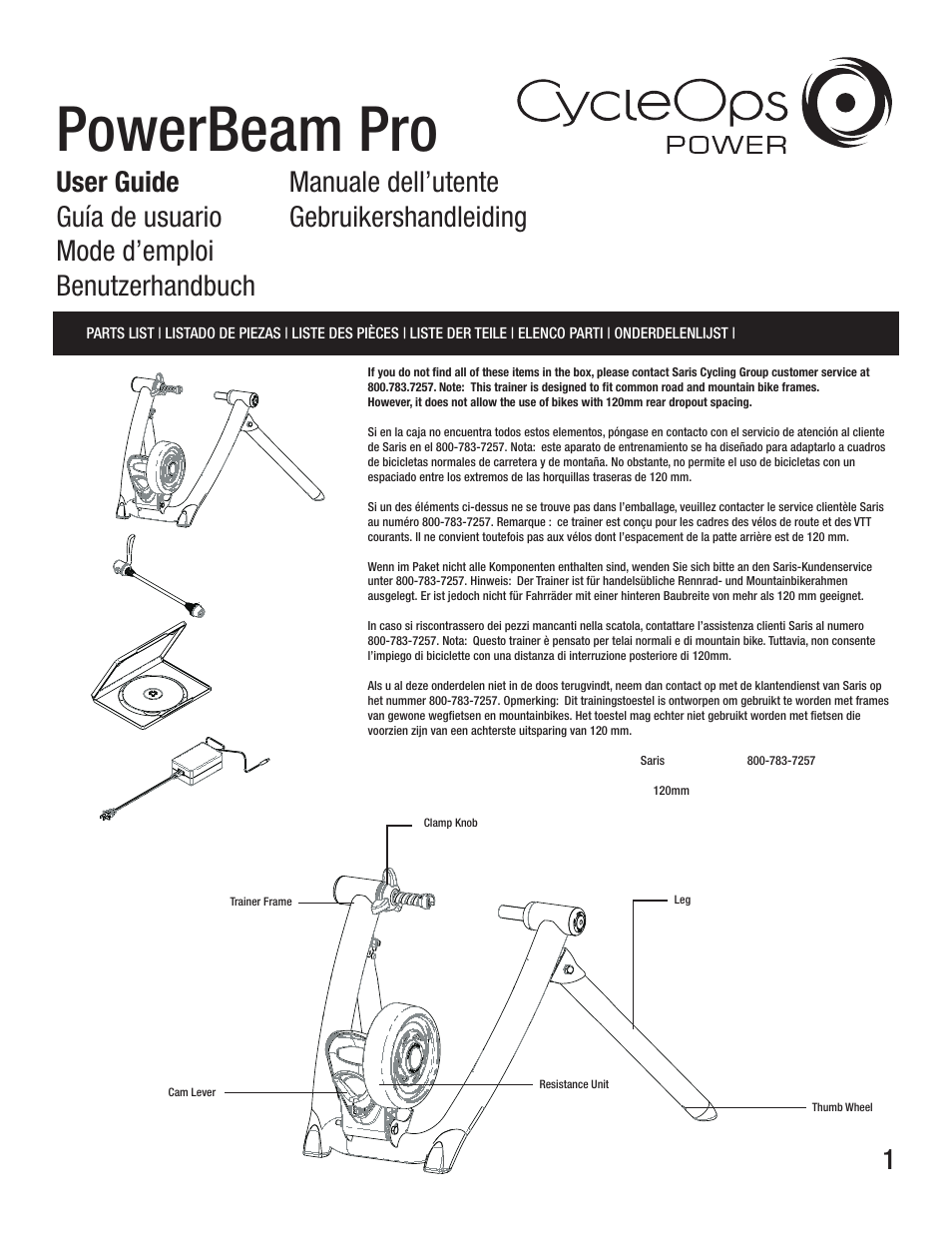 CycleOps ERUTT3 User Manual | 12 pages