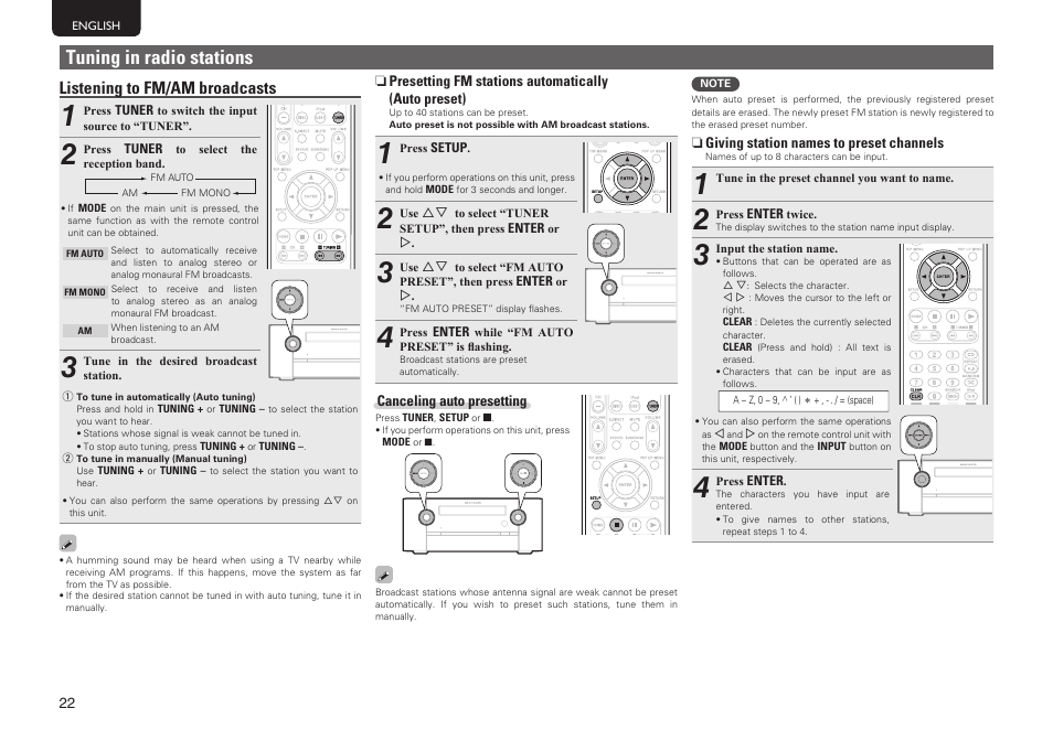 Tuning in radio stations, Listening to fm/am broadcasts | Marantz MER803 User Manual | Page 28 / 60