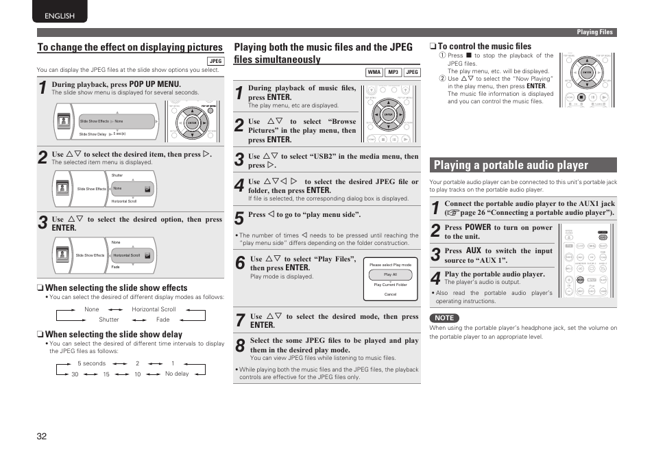 Playing a portable audio player | Marantz MER803 User Manual | Page 38 / 60