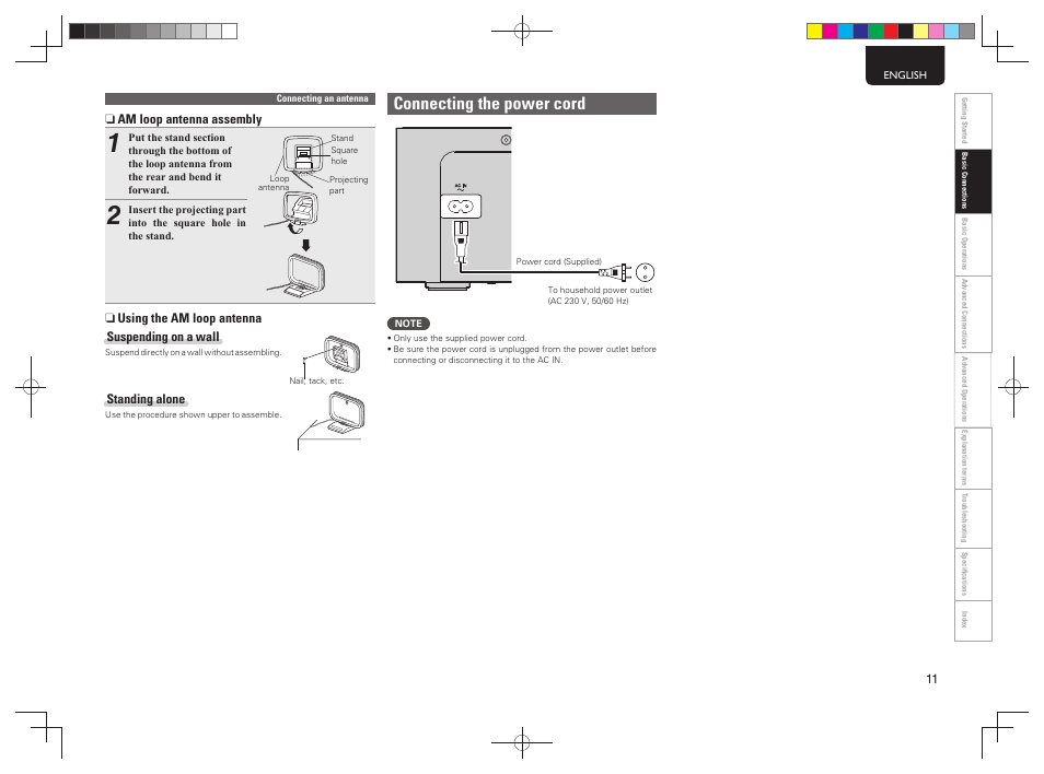 Connecting the power cord | Marantz MCR503 User Manual | Page 16 / 43