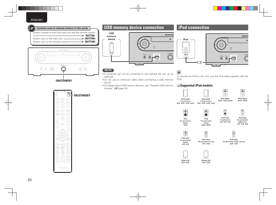 Ipod connection | Marantz MCR503 User Manual | Page 25 / 43