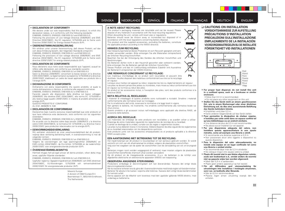 Marantz MCR503 User Manual | Page 4 / 43