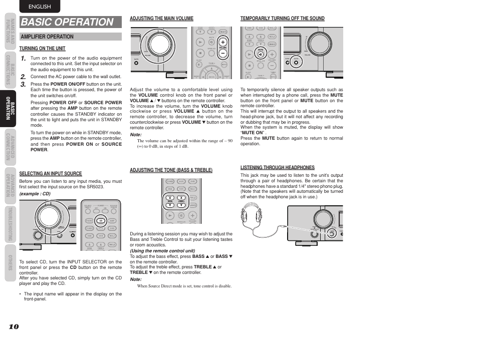 Basic operation | Marantz SR5023 User Manual | Page 14 / 23