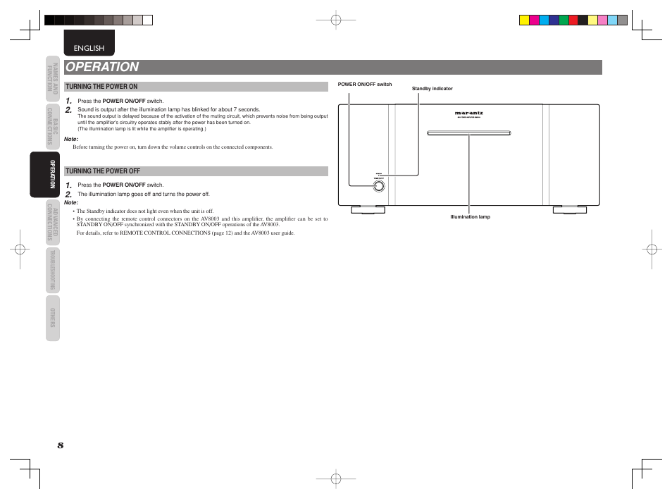 Operation | Marantz MM8003 User Manual | Page 12 / 19