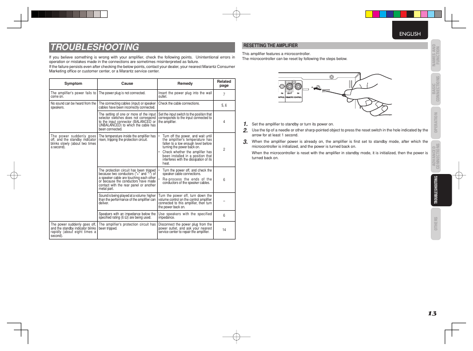 Troubleshooting | Marantz MM8003 User Manual | Page 17 / 19