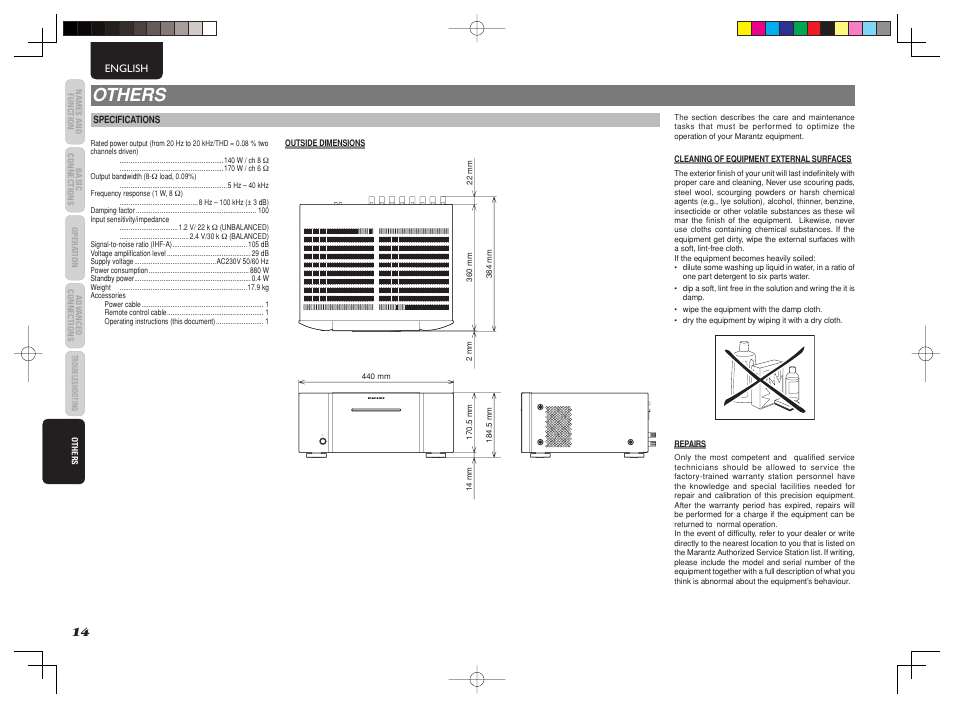 Others | Marantz MM8003 User Manual | Page 18 / 19
