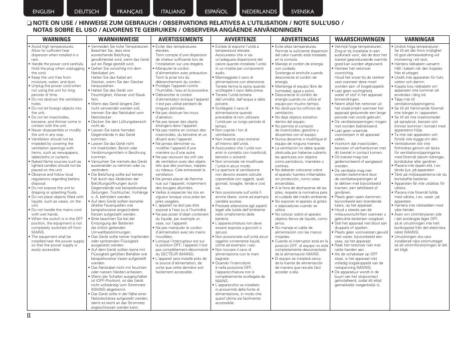 Ii n | Marantz SR5005 User Manual | Page 4 / 92