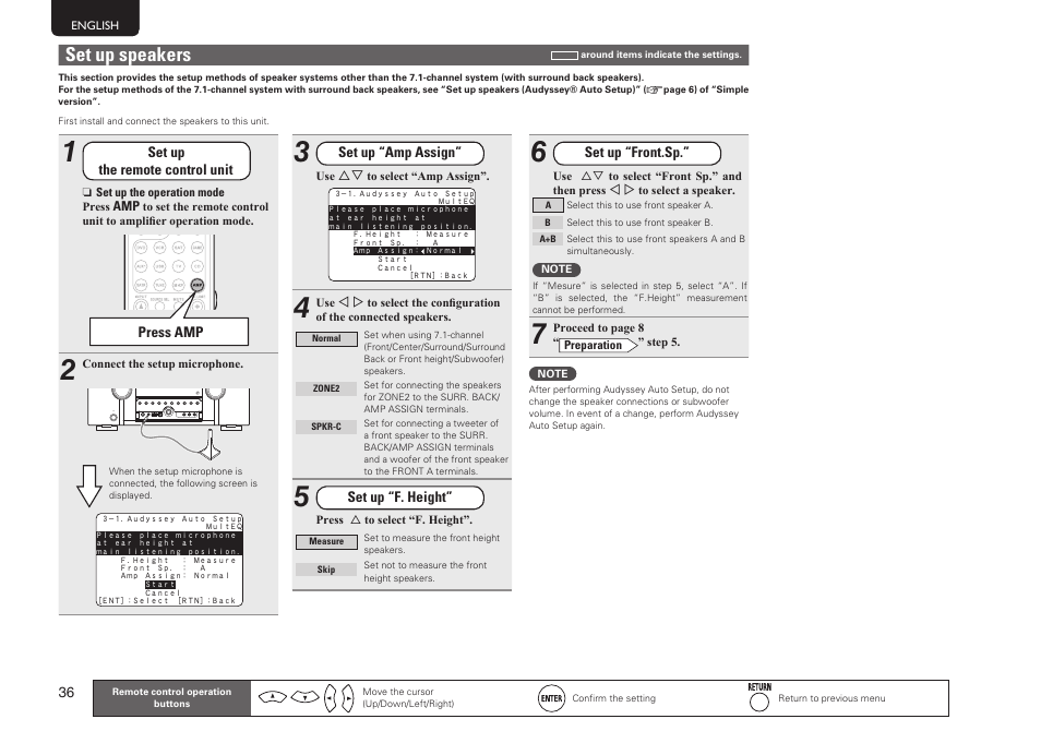 Set up speakers | Marantz SR5005 User Manual | Page 42 / 92