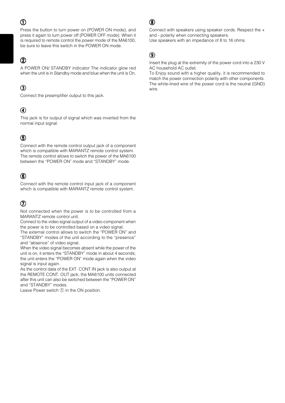 Marantz MA6100 User Manual | Page 6 / 9