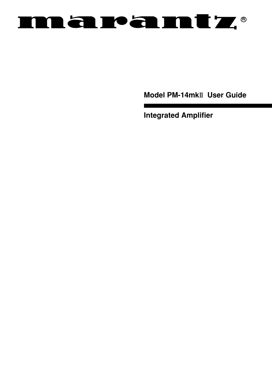Marantz PM-14mkII User Manual | 14 pages