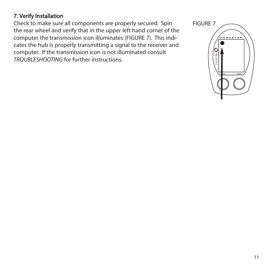 CycleOps PowerTap User Manual | Page 11 / 40