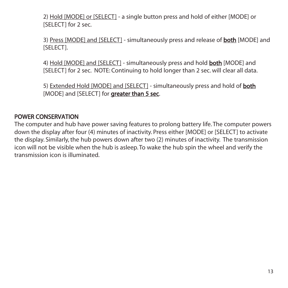 CycleOps PowerTap User Manual | Page 13 / 40