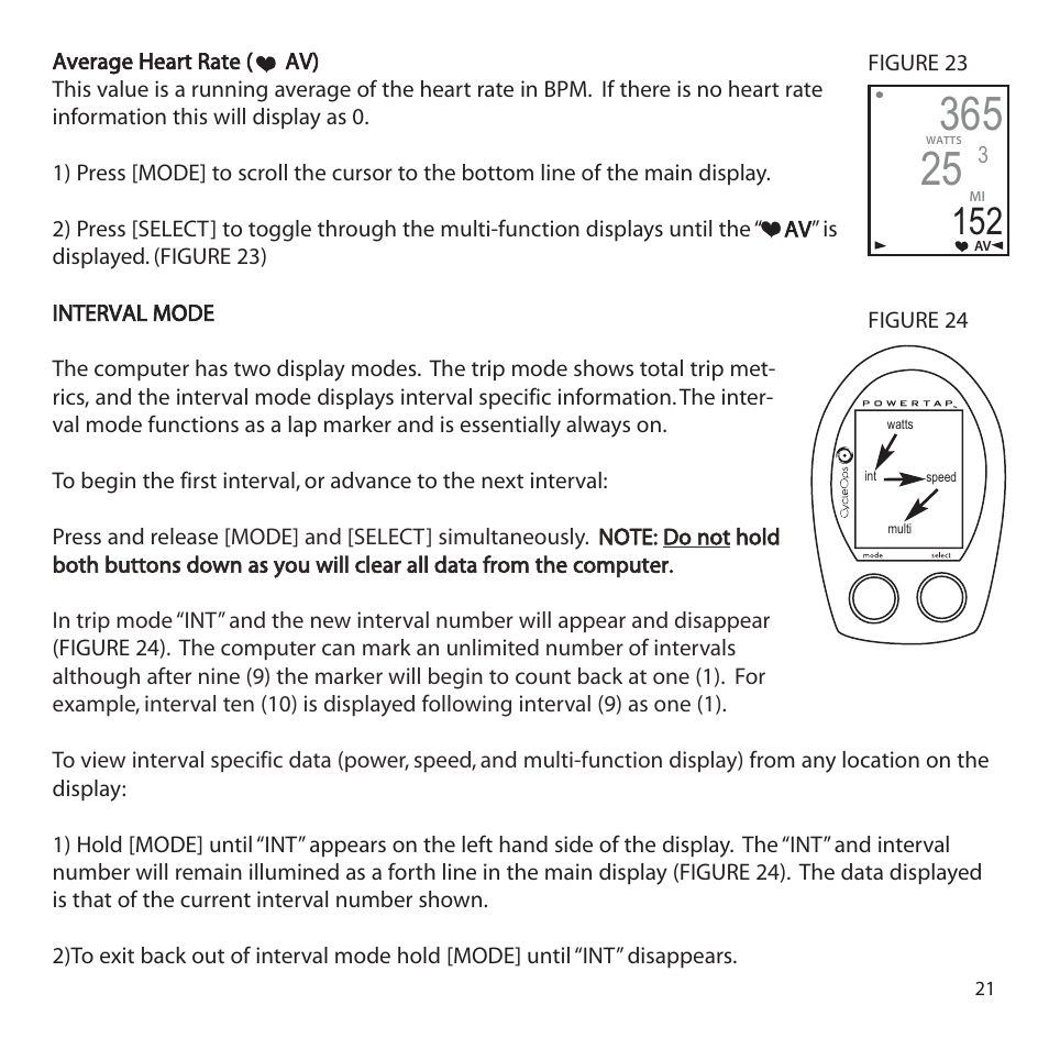 CycleOps PowerTap User Manual | Page 21 / 40