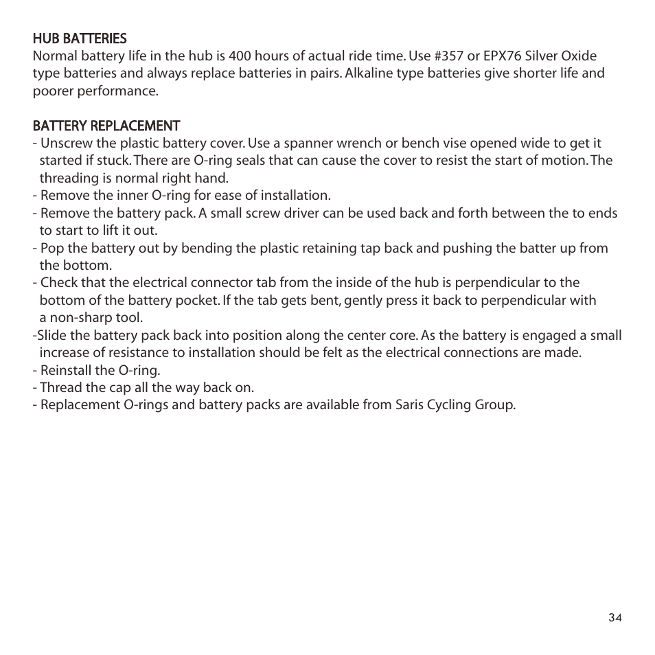 CycleOps PowerTap User Manual | Page 34 / 40