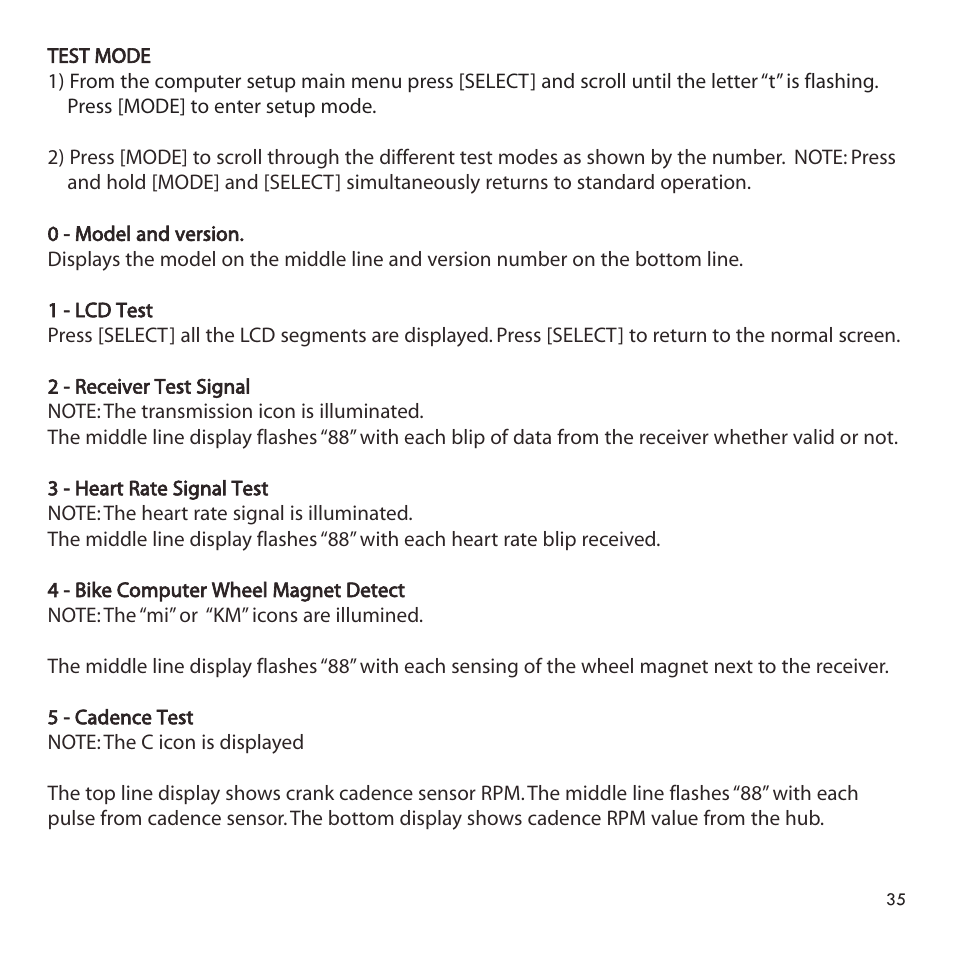 CycleOps PowerTap User Manual | Page 35 / 40