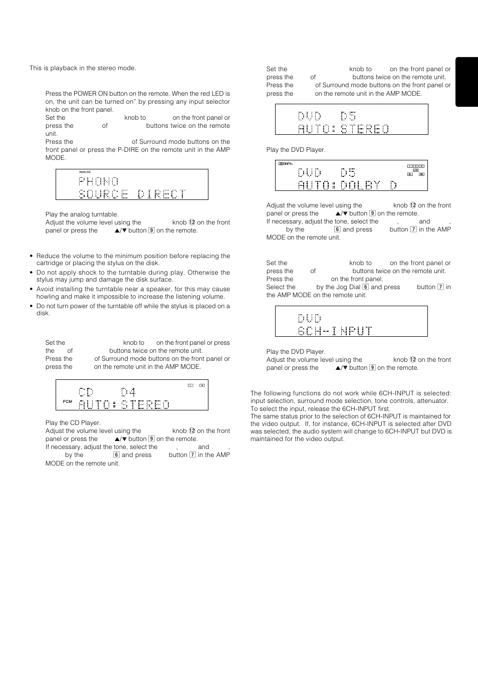 Basic operation, 15 english | Marantz PS-17 User Manual | Page 25 / 44