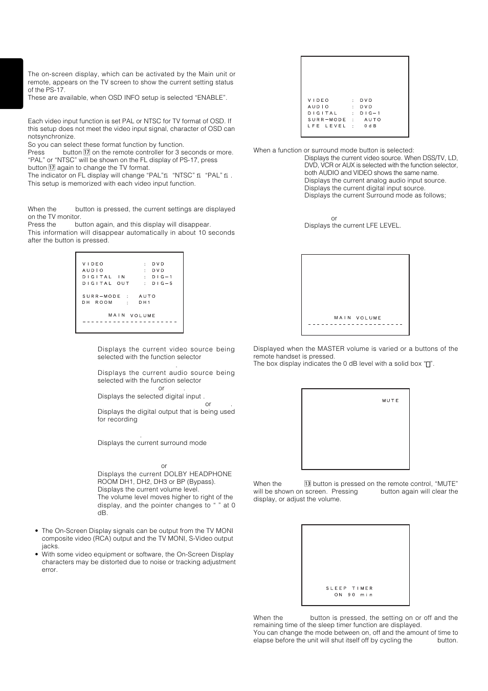On screen display infomation, 20 english | Marantz PS-17 User Manual | Page 30 / 44