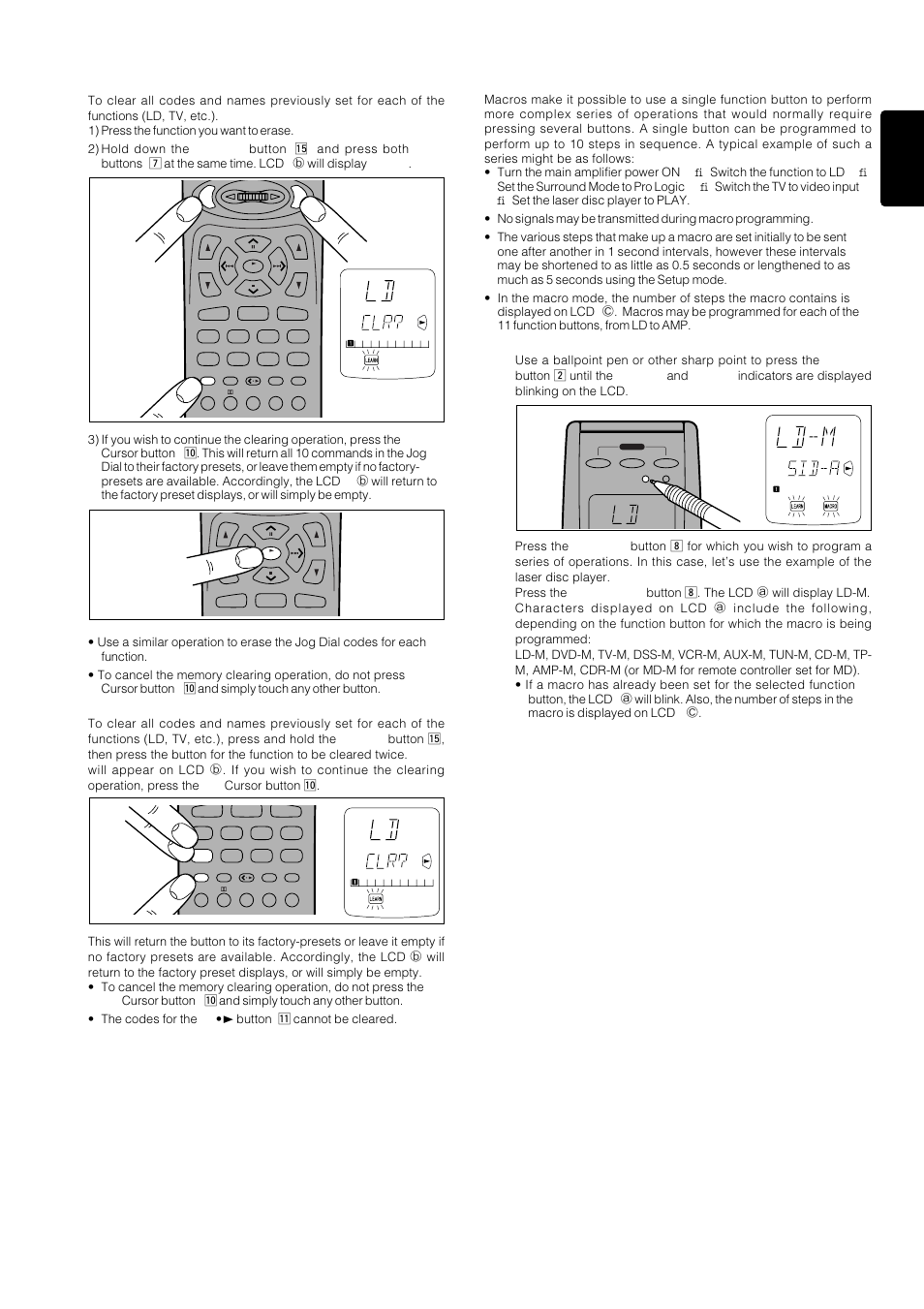 27 english, Programming macros | Marantz PS-17 User Manual | Page 37 / 44