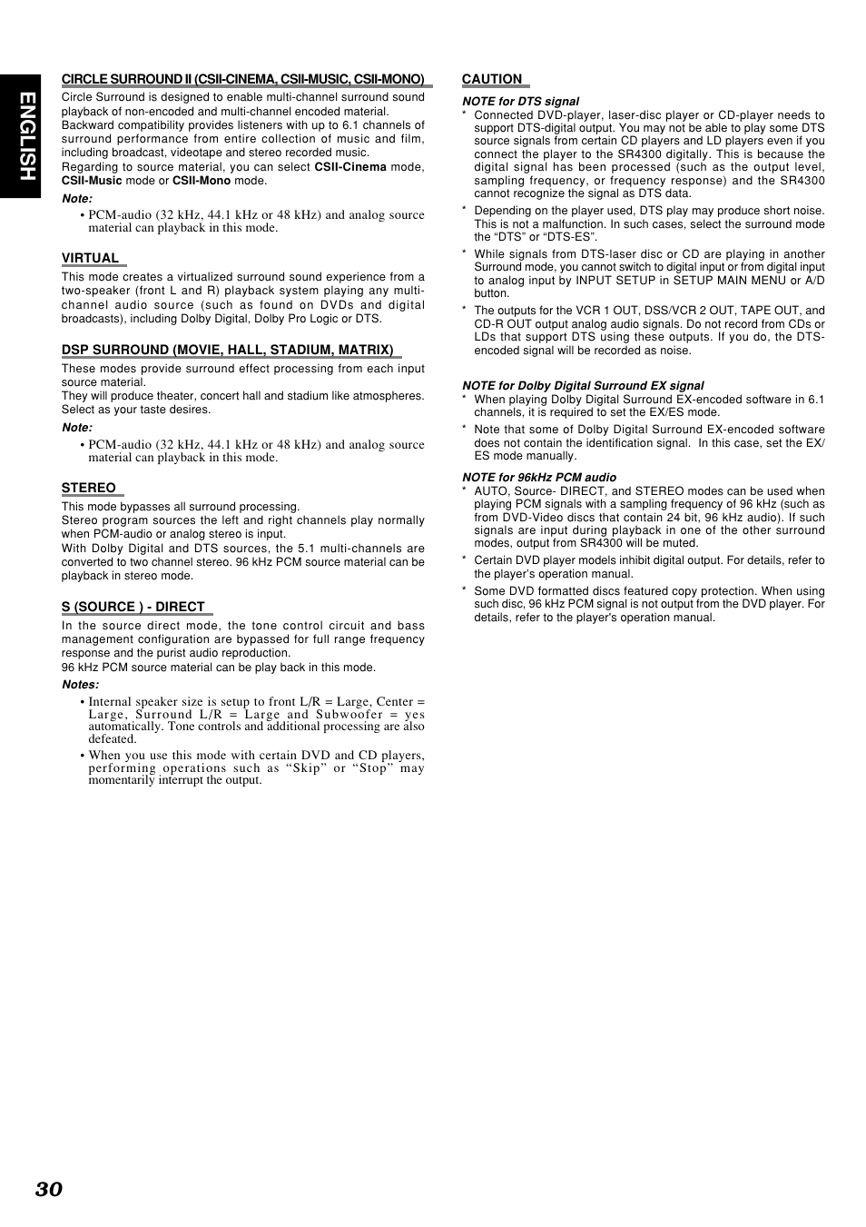 30 english | Marantz SR4300N User Manual | Page 33 / 46
