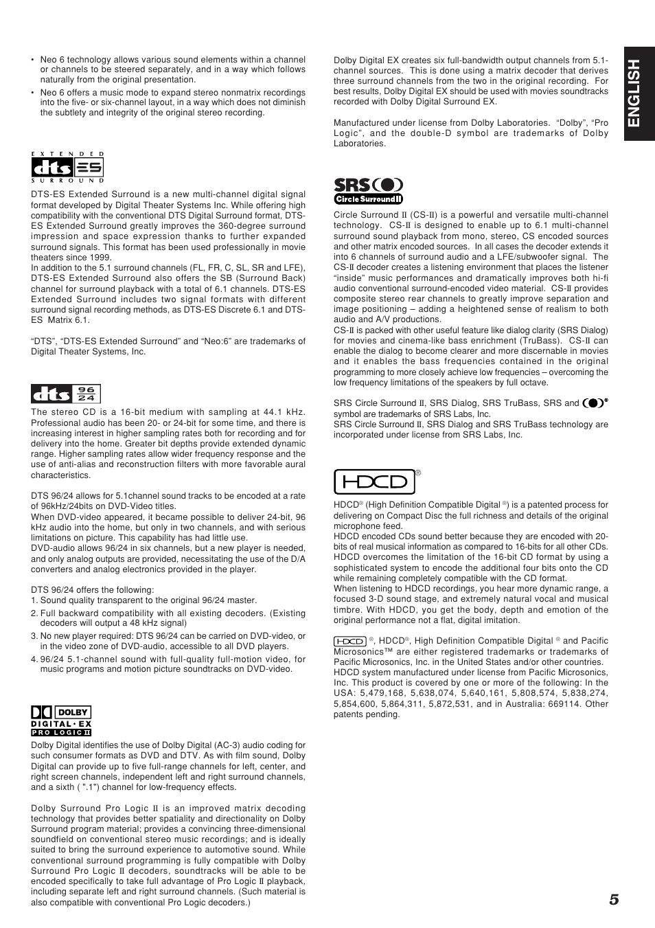 5english | Marantz SR-12S1N User Manual | Page 8 / 58