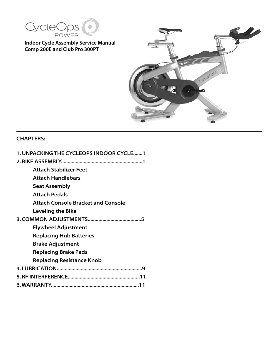 CycleOps Comp 200E User Manual | 12 pages