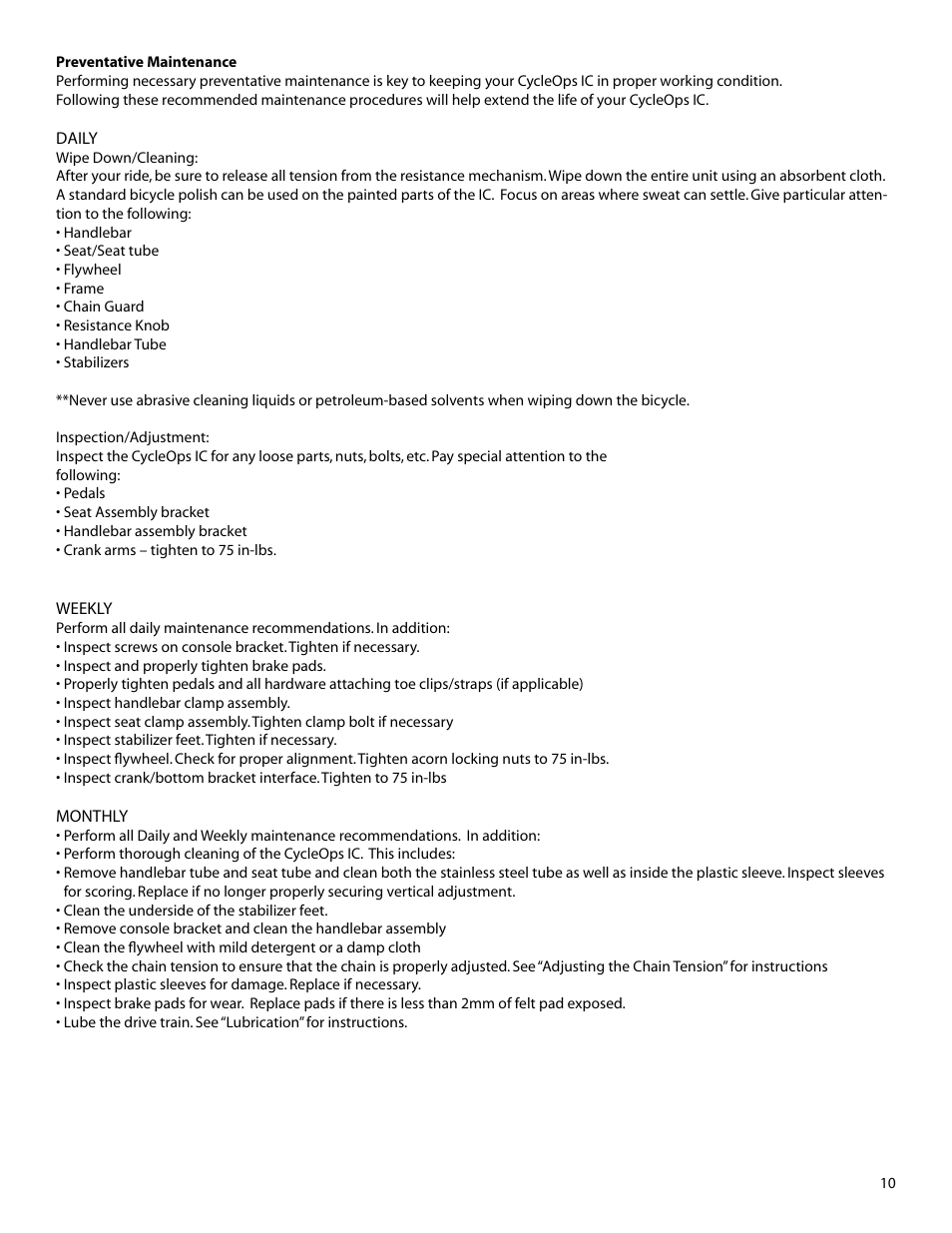 CycleOps Comp 200E User Manual | Page 11 / 12