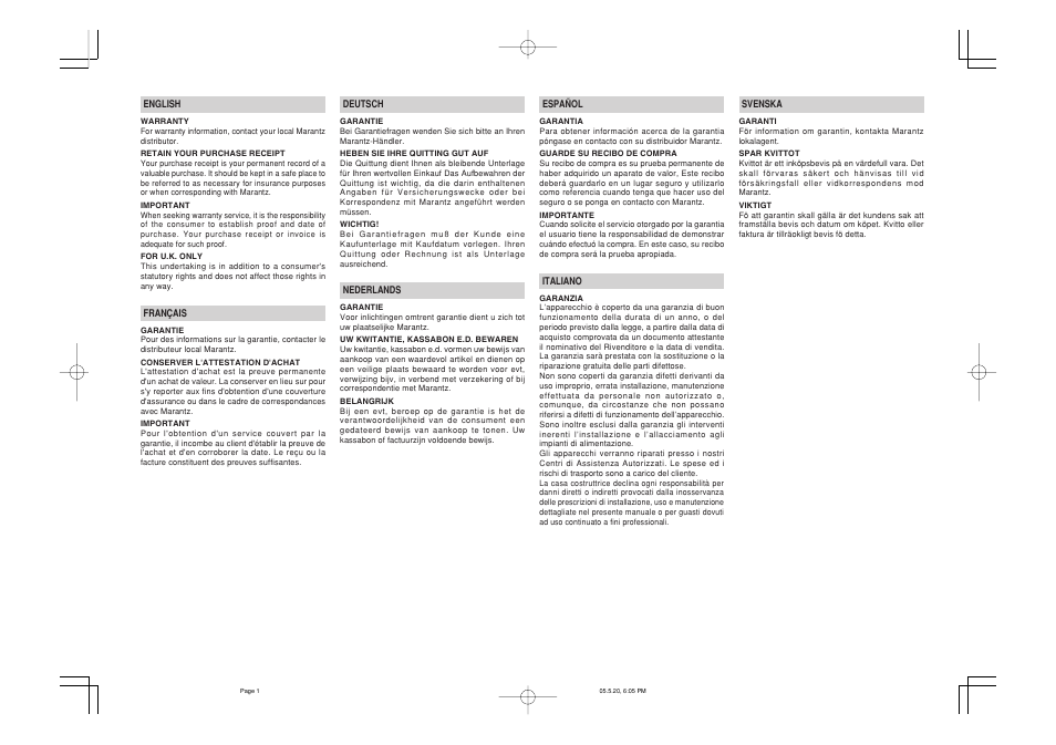 Marantz SR4600N User Manual | Page 2 / 43