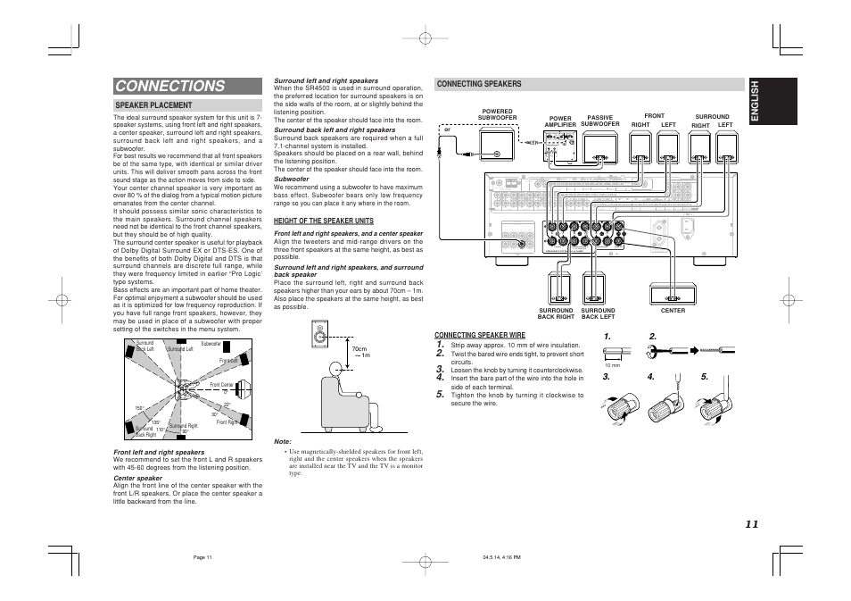 Connections | Marantz SR4500N User Manual | Page 15 / 43