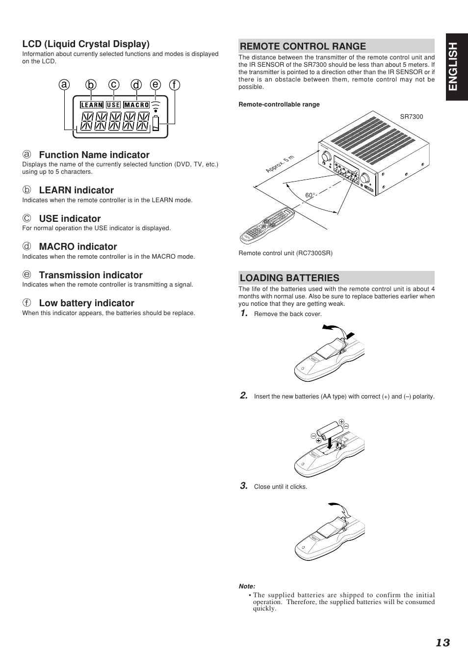 13 english | Marantz SR7300N User Manual | Page 16 / 54