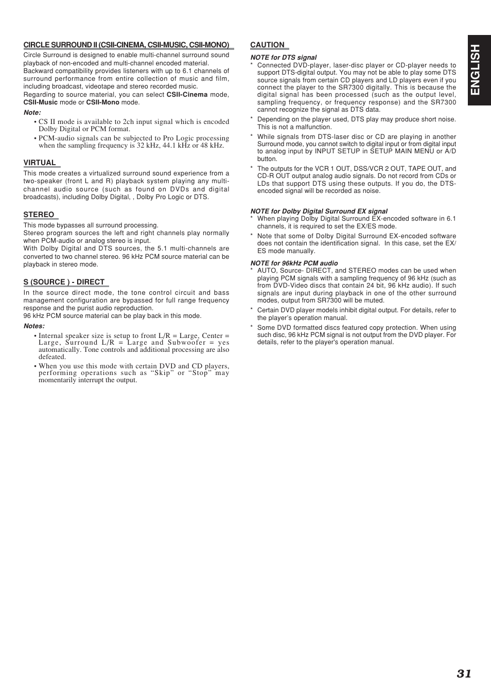 31 english | Marantz SR7300N User Manual | Page 34 / 54