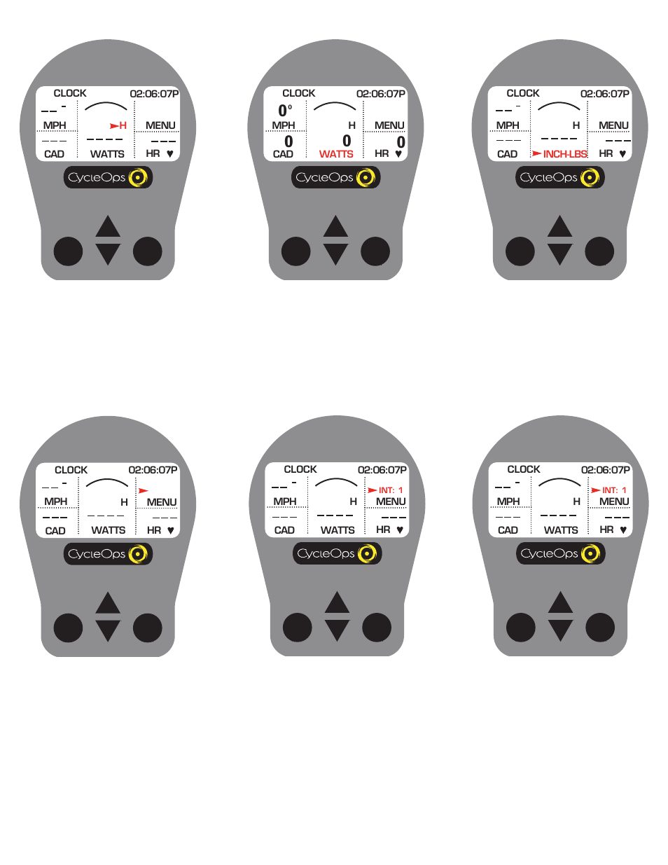 Interval mode, Tachometer, Watts | Watts inch-lbs | CycleOps PRO 300PT User Manual | Page 10 / 26