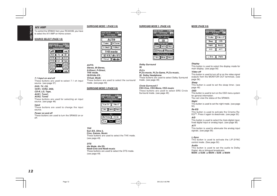 English | Marantz SR9600N User Manual | Page 16 / 71